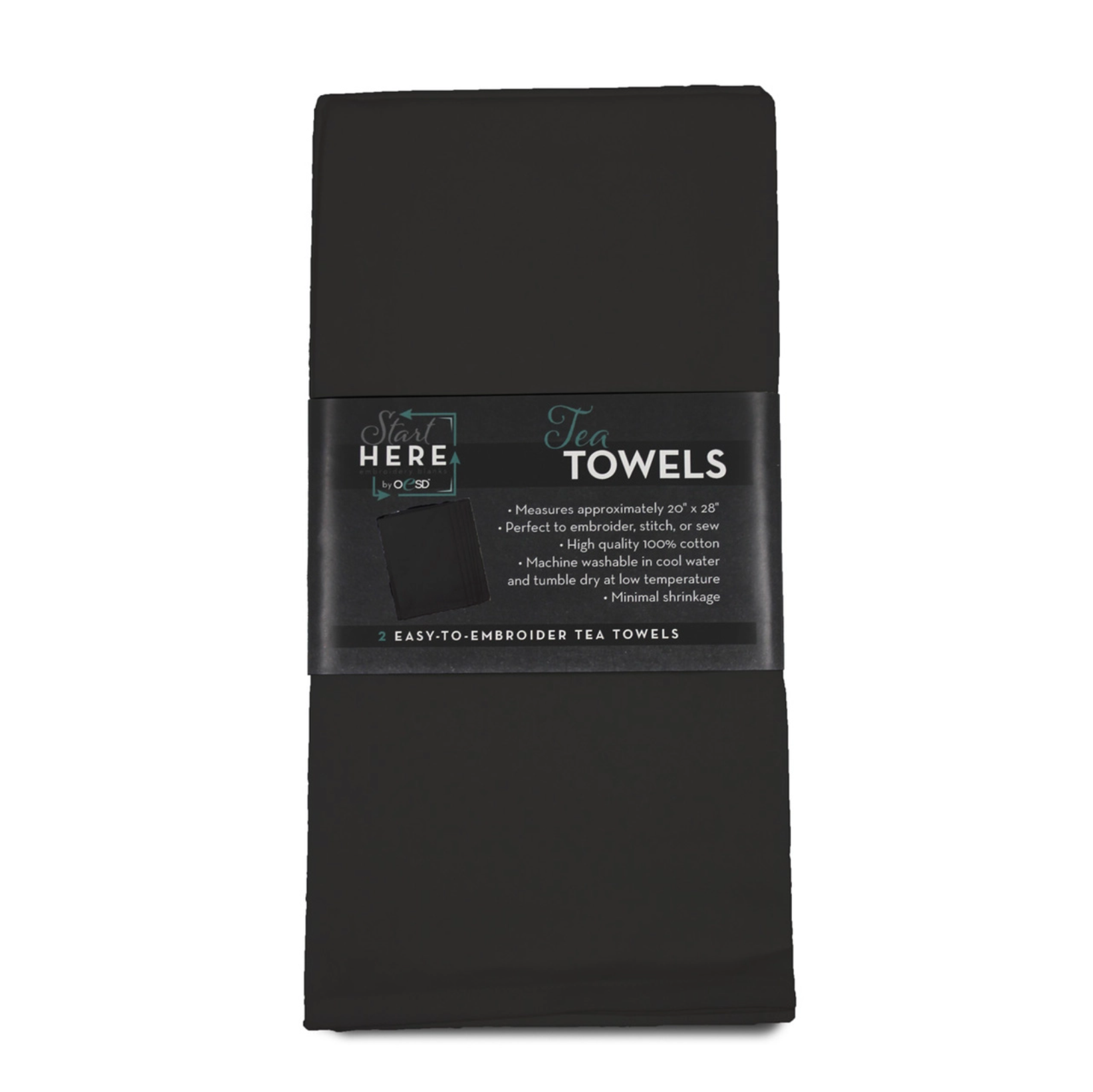 OESD Tea Towel Blanks - BLACK