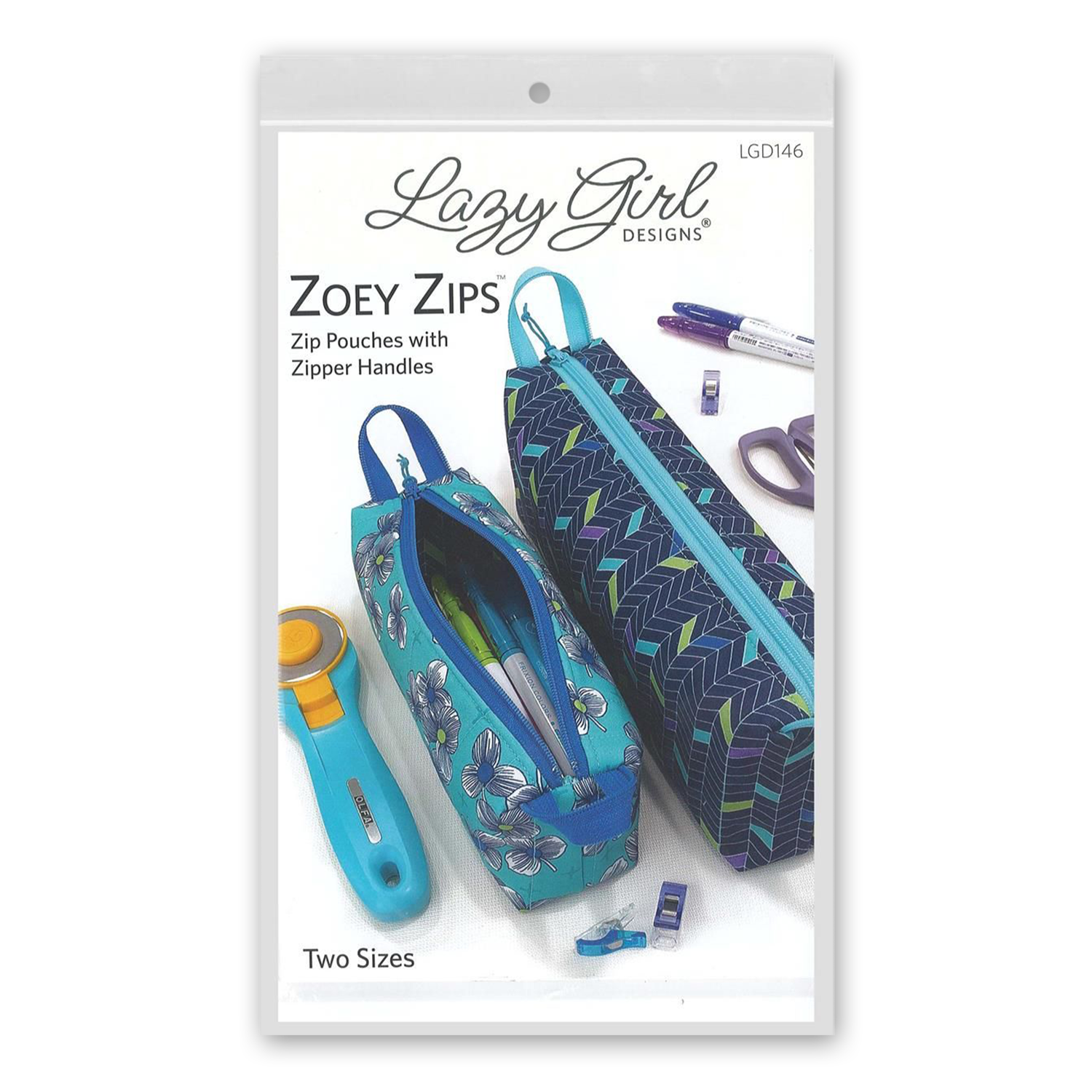 Zoey Zip Pouches Pattern by Lazy Girl Designs