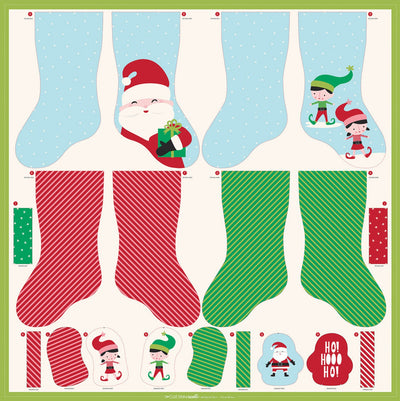 Stockings & Ornaments Panel - Cut, Sew, Create by Moda