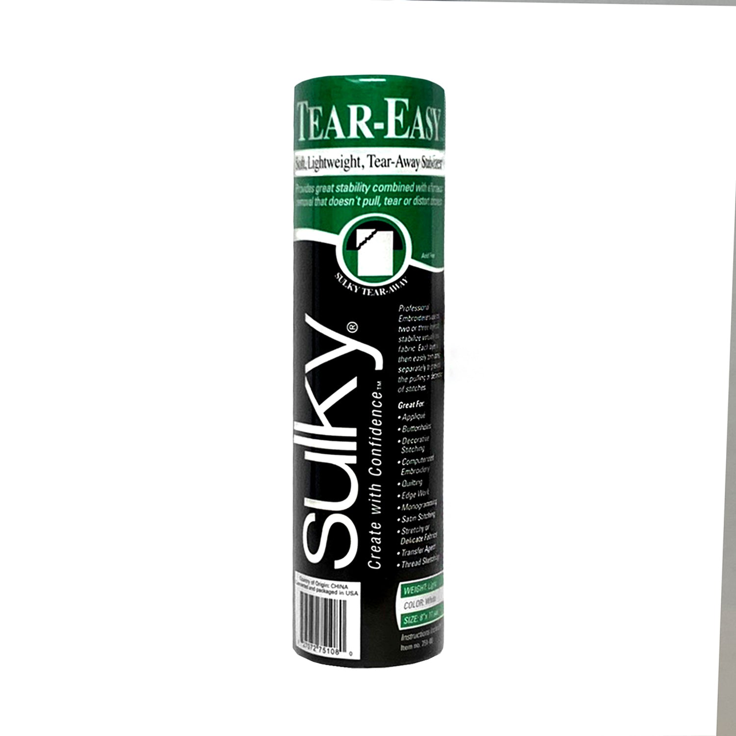 Sulky Tear-Easy Stabilizer 8" x 11 yds (White)